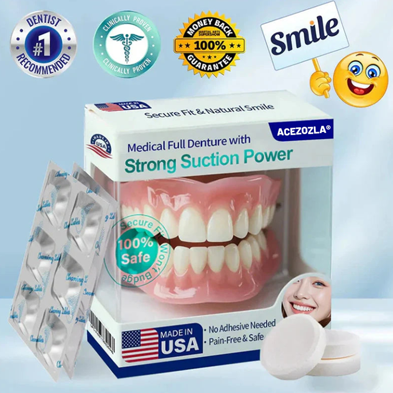 š„Limited Time 50% OFFļ¼ 2nd ltem 60% Offš„AcezozlaĀ® Medical Full Denture with Strong Suction ā
Made and Shipped from the USAš