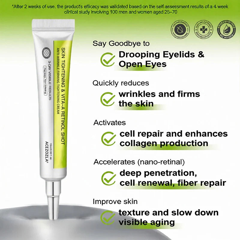 🧠👨‍⚕️Made and shipped from the USA 💫ACEZOZLA® Skin Tightening & Vita-A Retinol Retinol shot Anti-Wrinkle Firming Tightening cream - Last Day Promotion 70% OFF