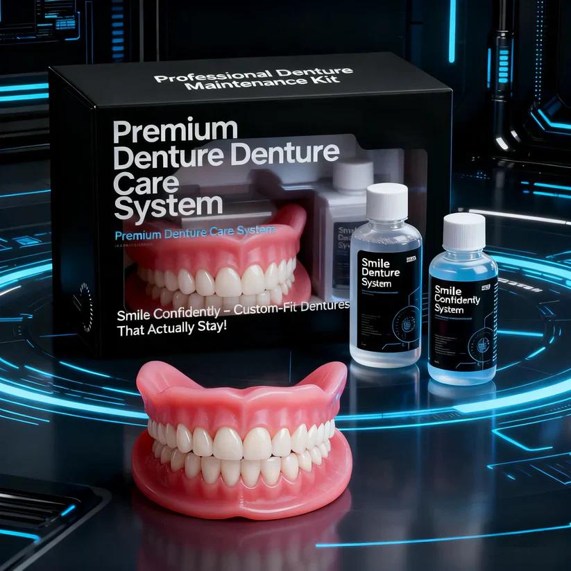 Easy Denture Set, Comfortable Smile Makeover - Made and Shipped from the USA🍀