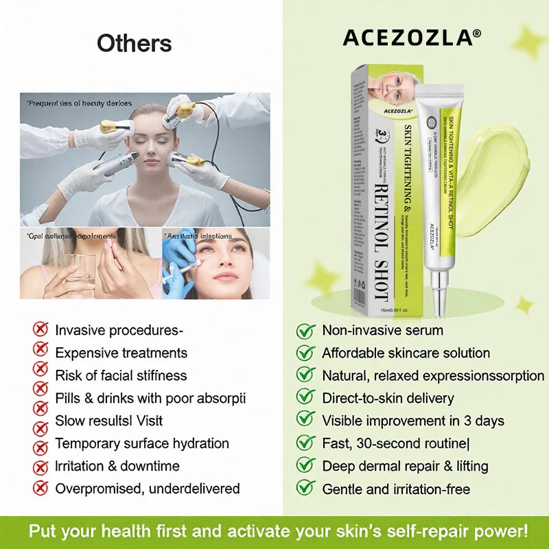 🧠👨‍⚕️Made and shipped from the USA 💫ACEZOZLA® Skin Tightening & Vita-A Retinol Retinol shot Anti-Wrinkle Firming Tightening cream - Last Day Promotion 70% OFF