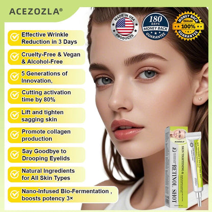 🧠👨‍⚕️Made and shipped from the USA 💫ACEZOZLA® Skin Tightening & Vita-A Retinol Retinol shot Anti-Wrinkle Firming Tightening cream - Last Day Promotion 70% OFF