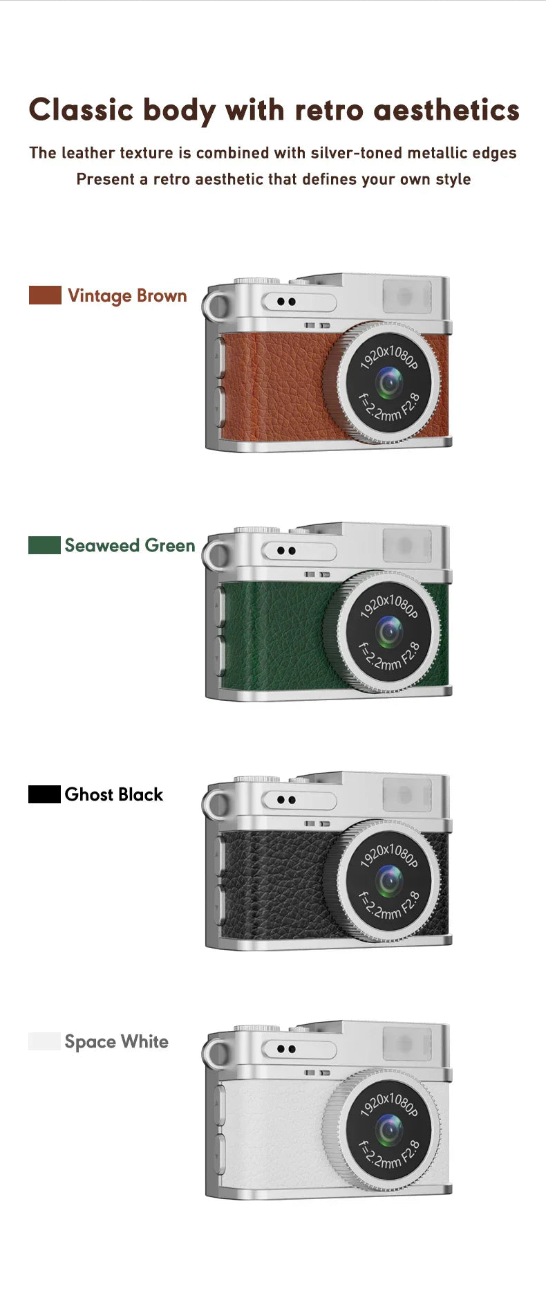 Retro Mini Digital Camera – HD Video, Pocket Size