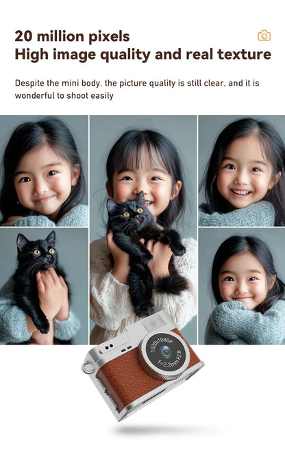 Retro Mini Digital Camera – HD Video, Pocket Size